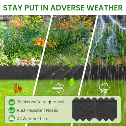 30 Pack Flower Bed Edging Borders, Landscape Edging with Stakes, 5" X 30ft