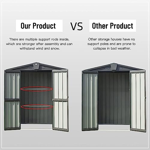 Patio Storage Outdoor Storage Shed - color: Dark Gray - 79.06 X 50.83 X 72.40 Inch