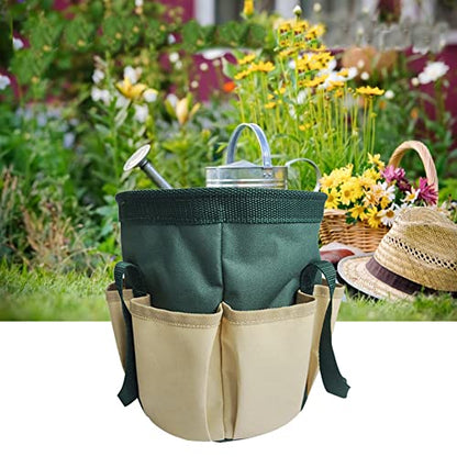 Multifunction Garden Tools Bucket Bag with Pockets Bucket Tool Organizer Gardening Organizer Tote Garden Harvest Bucket Bag Vegetables Picking Bag (Blue) - color: Blue