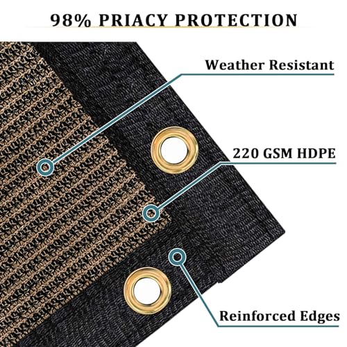 Shade&Beyond 4'x6'Customized Fence Privacy Screen 98% Blockage Heavy Duty 220 GSM Fencing Mesh Shade Net Cover for Wall Garden Backyard Outdoor Home Decoration, Customizable Brown - color: Brown, size: 4'x6'Customized
