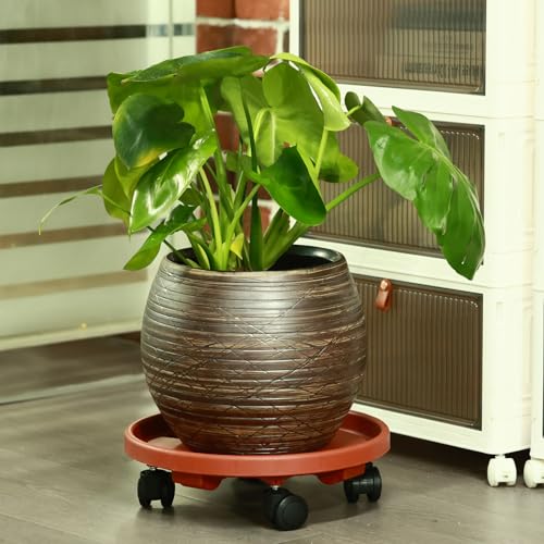5 Pakcs Large Plant Caddy with Wheels 15.8" Rolling Plant Stands Heavy-duty Plastic Plant Roller Base Pot Movers Plant Saucer on Wheels Indoor Outdoor Plant Dolly with Caster Tray Coaster Black - color: Black