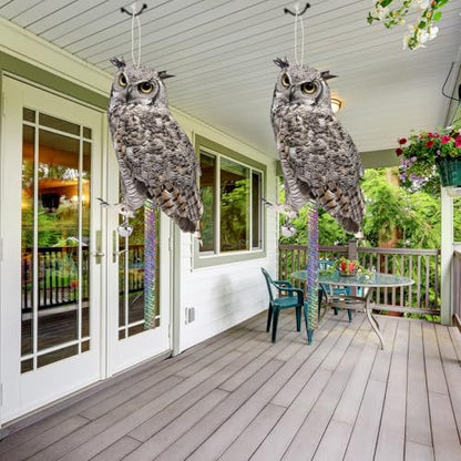 Fake Owl to Keep Pigeon Away, 2PCS Flat Plastic Owls - color: Grey Owl 2pcs