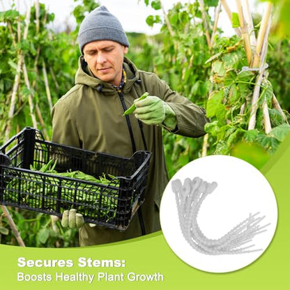 M METERXITY 24-Pack Adjustable Plant Ties, 4.7/5.9/6.7/8.2 Inch Silicone Flexible Multi-Function Garden Twist Tie for Crafts/Gift Wrapping/Gardening Plants, Reusable Support Twine [Gray] - color: Gray