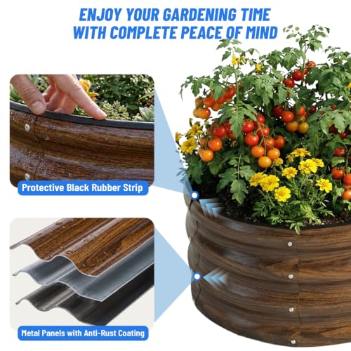 SnugNiture Raised Garden Bed Outdoor 4x2x1ft, 2 Pack - color: Brown