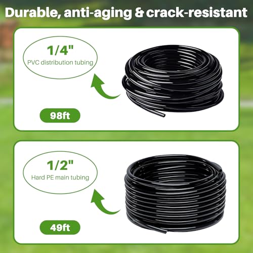 Drip Irrigation System, Automatic Garden Watering Kit, Quick-Connect