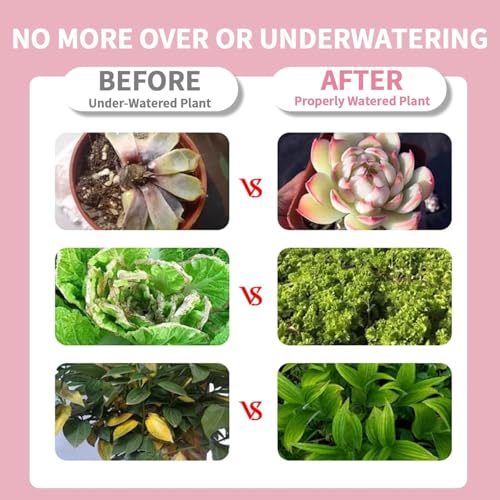Soil Moisture Meter, Garden Plant Water Meter, Plants Moisture Meter, Lawn Soil Tester, Soil Water Gauge for Potted Plants, Plant Moisture Monitor No Battery Required Free Plant Watering Guide - color: PINK+PINK