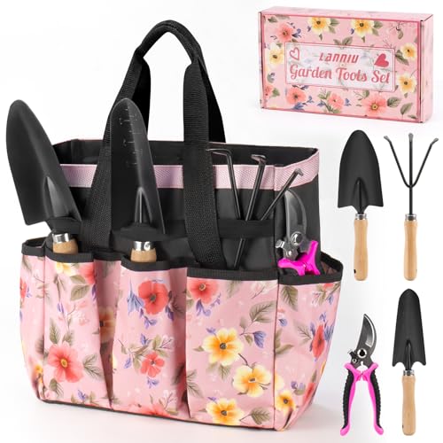 5 Piece Pink Gardening Tool Set for Women - style: 5-Piece Pink With Bag