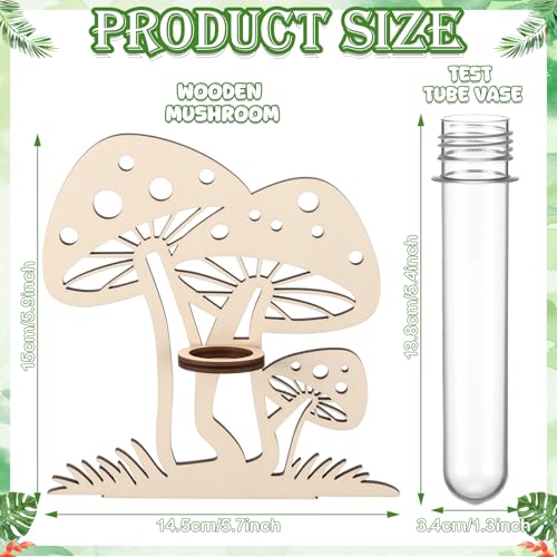 Set of 6 Mushroom Propagation Stations, Hanging Propagation Station and Wall Planters for Indoor Plants Wooden Hanging Planter, Boho Wall Decor Cute Indoor Small Plant Holder Gifts for Women