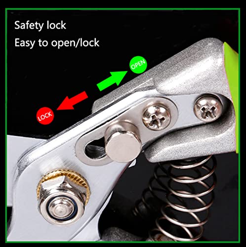 Garden Shears, Japanese Pruning Shears for Heavy Duty, Flowers Herbs Grapes Plant and Branch Cutters, Clippers, Trimmers, Scissors (Green)