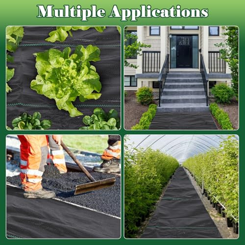 FEED GARDEN 3FT x 50FT Landscape Fabric Weed Barrier Fabric, Heavy Duty Weed Control Mat, Weed Blocker Ground Cover Geotextile Fabric for Gardening - size: 3FTx50FT