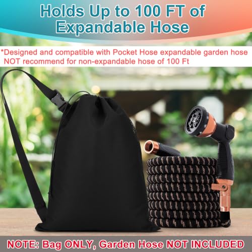 Cosmos Expandable Garden Hose Storage Bag Heavy Duty Water Hose Organizer Portable Extension Hose Holder Carrying Case with Drawstring Closure, Carry Bag Only (Hose Not Included)