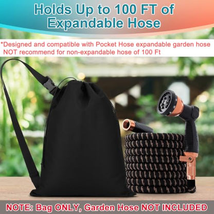 Cosmos Expandable Garden Hose Storage Bag Heavy Duty Water Hose Organizer Portable Extension Hose Holder Carrying Case with Drawstring Closure, Carry Bag Only (Hose Not Included)