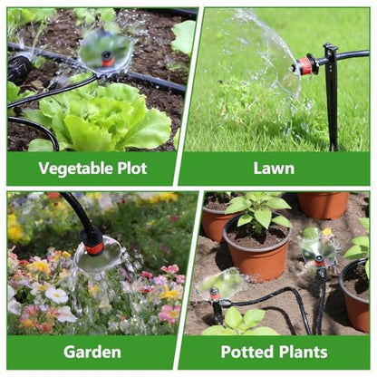 Kalolary 100PCS 1/4" Adjustable Drip Irrigation Emitters (Red Vortex) - color: 100PCS Red Vortex