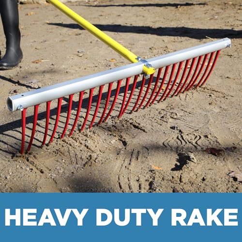 Jenlis Weed Raker Heavy Duty Aluminum Weed Removal Rake, Light Weight