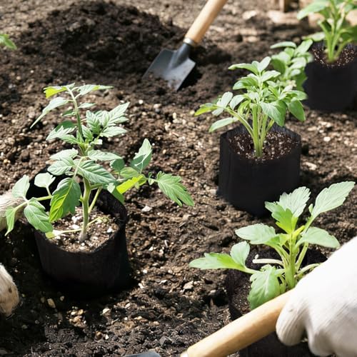 50PCS Deep Nursery Grow Bags, Black Plant Grow Bag for Starting Rooted Plants Vegetable, Flower, Seedling Tree Seedling Pots, 13.5" H Before Loading Soil - size: 13.5''H