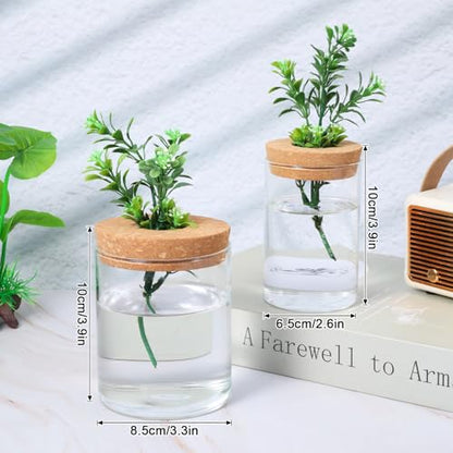 Kifmurase 8pcs Glass Propagation Stations, Desktop Glass Flower Vases for Propagating Hydroponic, 4 Large & 4 Small Propagation Vase for Plant Growing Hydroponic Indoor Home Office Tabletop Decor
