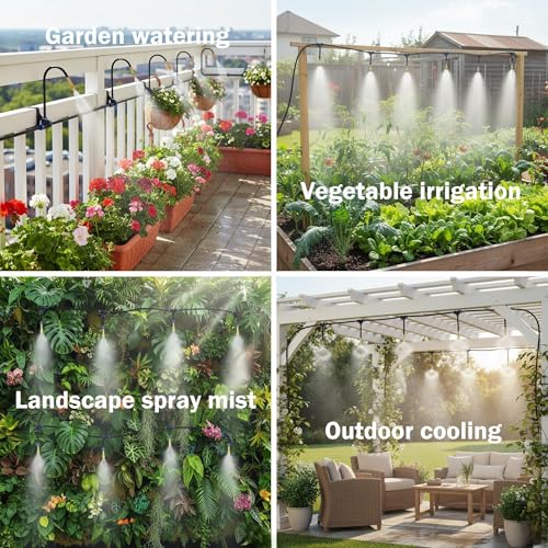 Automatic Garden Irrigation System 100ft with 18 Adjustable Copper Nozzles - color: 100ft