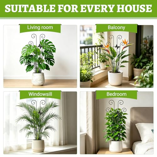 Plant Trellis 2 Pack Trellis for Potted Plants 29.96 in Trellis for Climbing Plants Indoor Plant Support Expandable Metal Monstera Plant Support for Pothos Ivy with Plant Ties - size: 29.96in, 2P