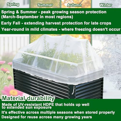 1 Pack Garden Netting for Raised Beds, Fine Mesh Bird Netting Barrier Screen with Zipper Drawstring Garden Bed Plant Cover for Protect Vegetable Fruits Crop from Animals Pest Insect, 8.2×4.3×2Ft - size: 8.2×4.3×2Ft-1 pcs