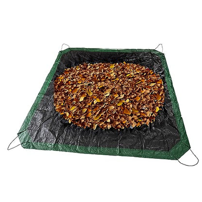 Drawstring Tarps 9x9 Ft, Waterproof Leaf Tarp 4 Drawstrings - size: 9×9 Ft (1 Pc)