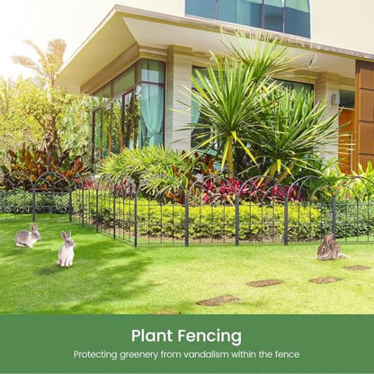 Tall Decorative Garden Fence, 25 ftx 32" H, Rustproof No Dig Fence, 10 Pack - size: 10 Panels-25ft(L)x32"Arch H