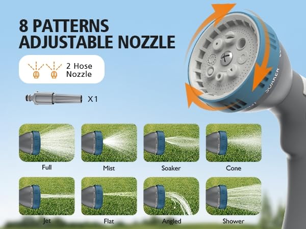 MOJEST Retractable Garden Hose Reel - 1/2 in x 100 ft Wall Mounted Heavy Duty Water Hose Reel with Automatic Slow Rewind System, 2 Hose Nozzle, 180°Swivel Bracket, Light Gray - color: Light Gray, size: 100FT