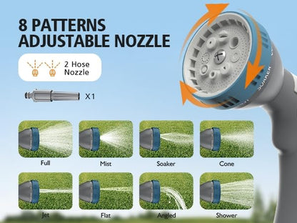 MOJEST Retractable Garden Hose Reel - 1/2 in x 100 ft Wall Mounted Heavy Duty Water Hose Reel with Automatic Slow Rewind System, 2 Hose Nozzle, 180°Swivel Bracket, Light Gray - color: Light Gray, size: 100FT