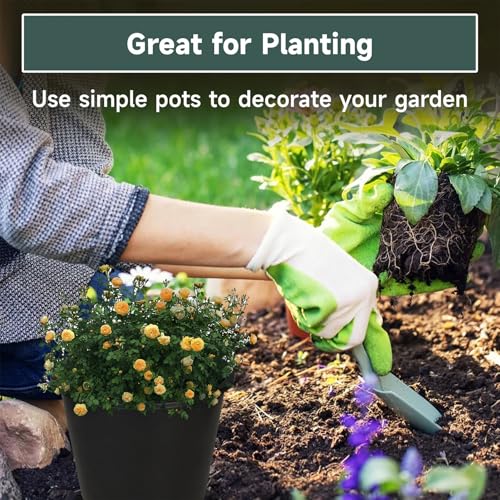 Plant Nursery Pot 7 Gallon Plastic Garden Planter Pots Flower Seedling Injection Molded Container Seed Starting Large Pot Set for Indoor Outdoor Plants Seedlings Vegetables - size: Standard 7 Gallon