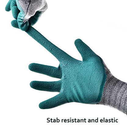 DOFOWORK Gardening Gloves - 6 Pair Gardening Gloves for Women/Men with Grip - color: Green & Grey