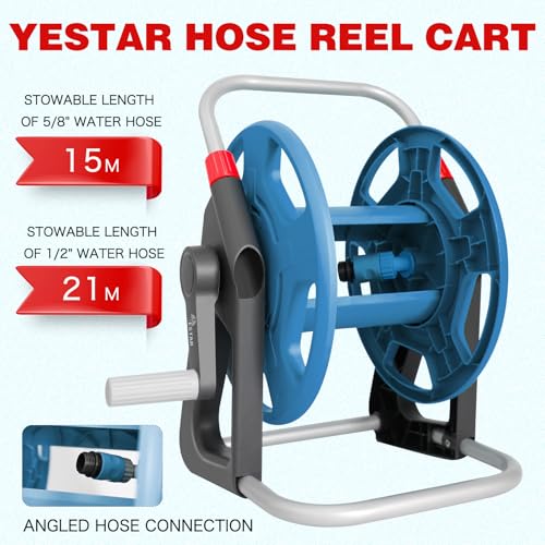 Garden Water Hose Reel,Holds 50-60 Ft of 5/8" Hose - color: Blue 2
