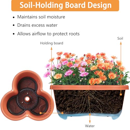 VECELO 7 Tier Vertical Garden Planter, Self Watering Stackable Planters with Wheels for Strawberries, Herbs, Flowers, Vegetables, Red - color: Red, size: 7 Tier