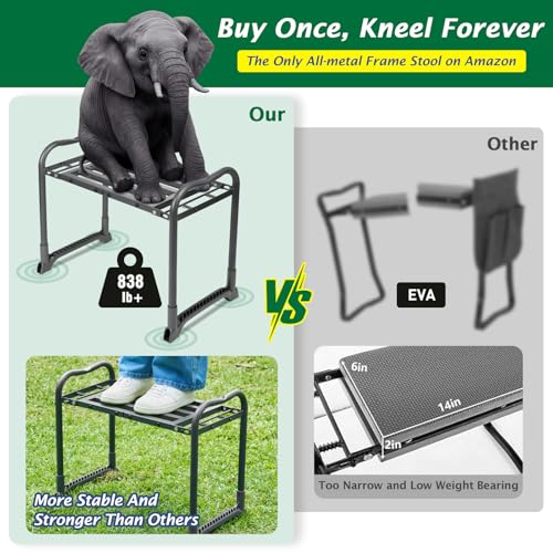 ikkle Heavy Duty Garden Kneeler and Seat, 838LB+ Capacity