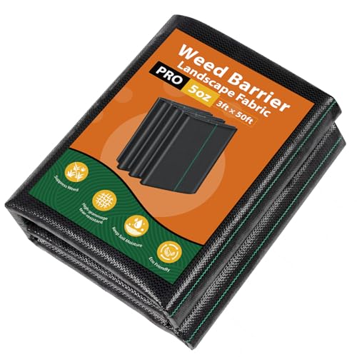 iropro Premium 5oz Weed Barrier Fabric Heavy Duty 3ftx50ft - size: 3ft x50ft