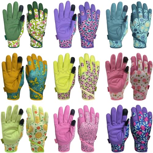 Cute Pattern Gardening Gloves,Thornproof Garden Glove,Gardener Gift - color: 1 Pair Per Pack-chartreuse Palm, size: Medium