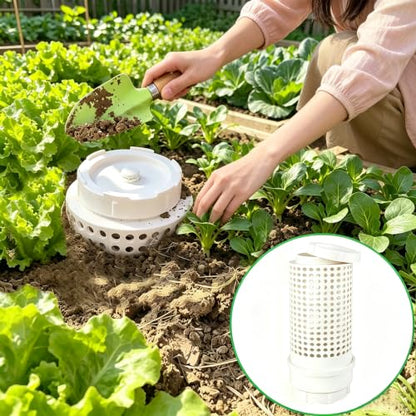 Inground Farm Composter, Underground Worm Farm, with Holes and lidGarden Mini vermicomposting bin for use in Outdoor Gardening from Kitchen Food Waste, White (12.2x4.4x3.4in)1pcs