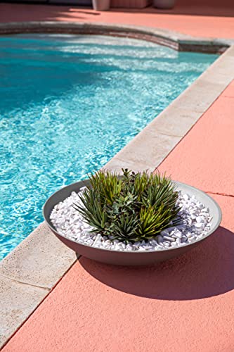 Veradek Mason Series Lane Bowl - Large Outdoor Bowl Planter - color: Gray, size: 8"H x 32"DIA