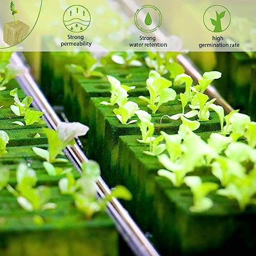 Halatool 1 Inch Rockwool Cubes for Hydroponics, 200 Plugs Seed Starter Cube - color: 4 Sheets, size: 1" Cubes