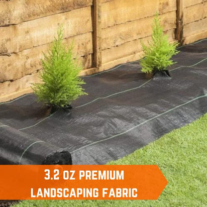 Vapor Barrier Supply - 3.2oz Premium Landscape Fabric Heavy Duty - (12' x 300') - Commercial Grade Landscape Fabric, Woven Landscaping Fabric, Ground Cover for Gardening, Farming, Agriculture - size: 12' x 300'