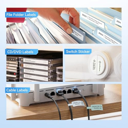 NIIMBOT Thermal Transfer Labels 0.52''x1.38'', Only for B18/N1 Label Maker - color: 0.51''×1.38''-luminous