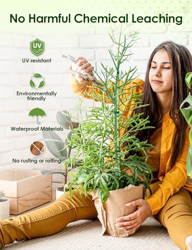 NiHome 39.5" Comprehensive Plant Support Stake Set of 6 - Durable - color: Green 39.7"-6 Pack