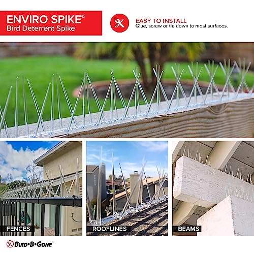 Bird B Gone EnviroSpike Plastic Bird Spikes, 100ft, Clear - size: 100 Feet Long