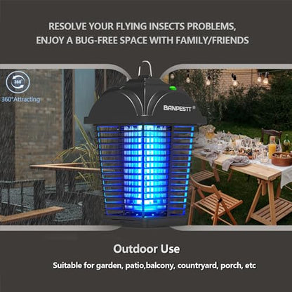BANPESTT Plug-in Bug Zapper 4000V Indoor/Outdoor Sensor - color: Black