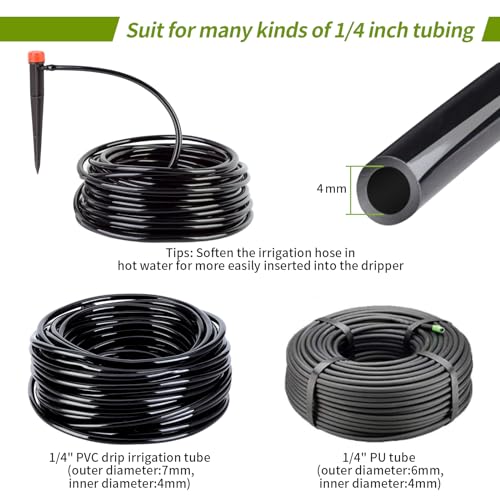 50 pcs Drip Irrigation Emitters Drip Emitters for 1/4" Drip Irrigation Tubing Adjustable 360 Degree Water Flow Irrigation Drip Heads Drip Irrigation Spray Emitters for Plant Watering System - size: 50 Pcs Drip Spray Emitters