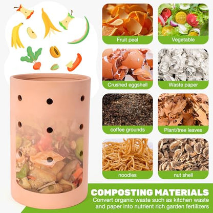 Underground Worm Composting Bin 10In Outdoor Inground Worm Composter for Beginners, Garden Compost Bin for Garden Beds & Home Use for Kitchen Waste and Raised Garden Beds
