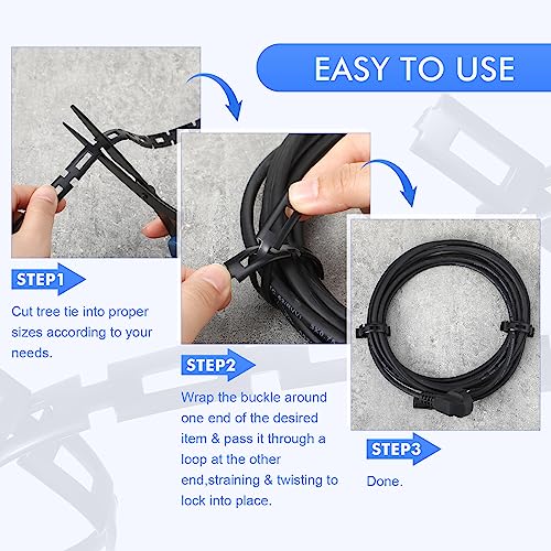 Wesiti 50 Ft Plastic Chain Lock Tree Tie, 1/2 Inch Wide Adjustable - size: 50 FT