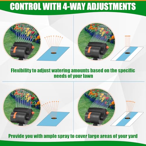 Reallnaive 3 Pcs Adjustable Oscillating Sprinkler ABS Weighted Base - style: Weighted Base
