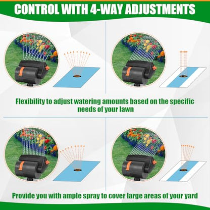 Reallnaive 3 Pcs Adjustable Oscillating Sprinkler ABS Weighted Base - style: Weighted Base