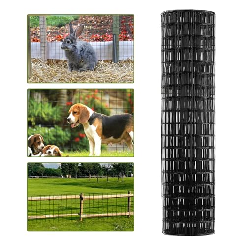 Wire Fence, 36 in x 50 ft PVC Coated Welded Wire Fence, 16GA Garden Border Vinyl Metal Chicken Wire Fencing Mesh Roll for Chicken Poultry Coop, Animal, Fencing，Garden Protection