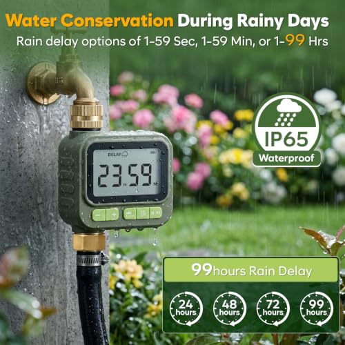 1 Zone Water Timer with Brass Inlet Outlet, Sprinkler Timer for Garden Hose - size: 1 Outlet