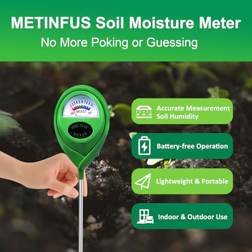 Soil Moisture Meter, Hygrometer Soil Tester for Plants, Moisture Sensor, Soil Moisture Sensor Without Battery, Ideal Garden Tool for Lawn, Indoor and Outdoor Use (4)